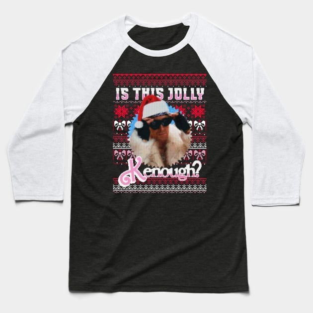 Ken Ugly Xmas Sweater Baseball T-Shirt by Polomaker